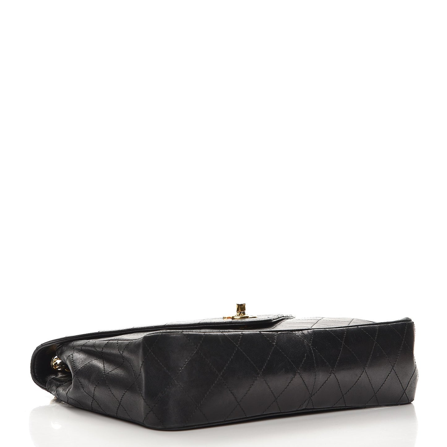Lambskin Quilted Small Single Flap Black
