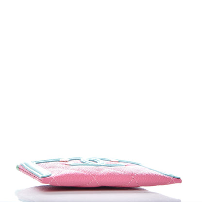 Chanel Caviar Quilted CC Filigree Card Holder Pink Blue Green 4 of 9