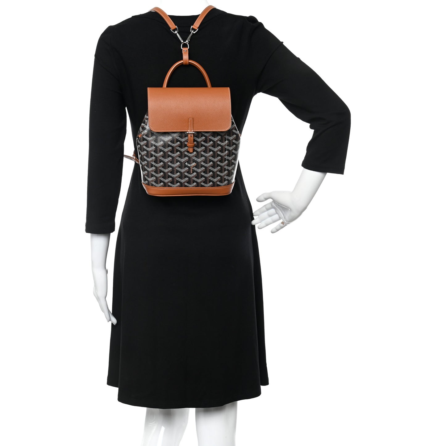 Goyardine Calfskin Mini Alpin Backpack Black Gold