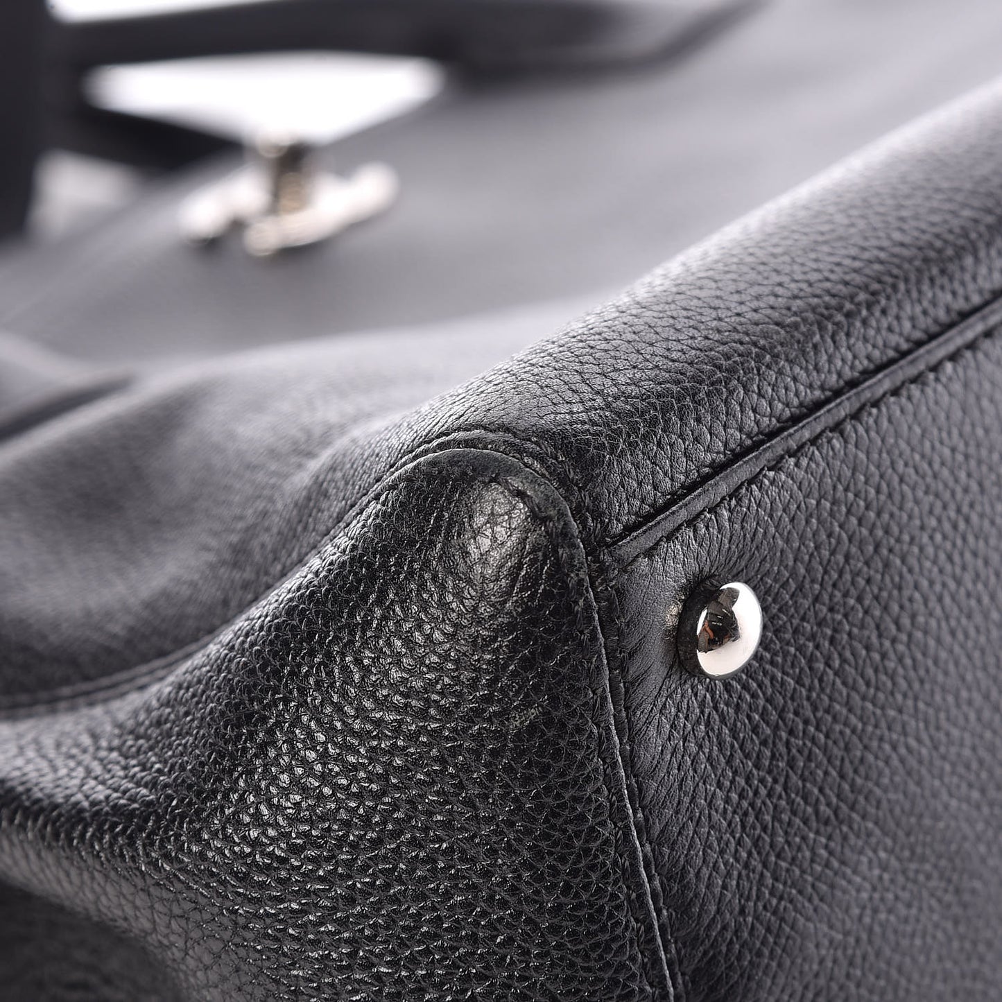 Calfskin Cerf Executive Shopper Tote Black
