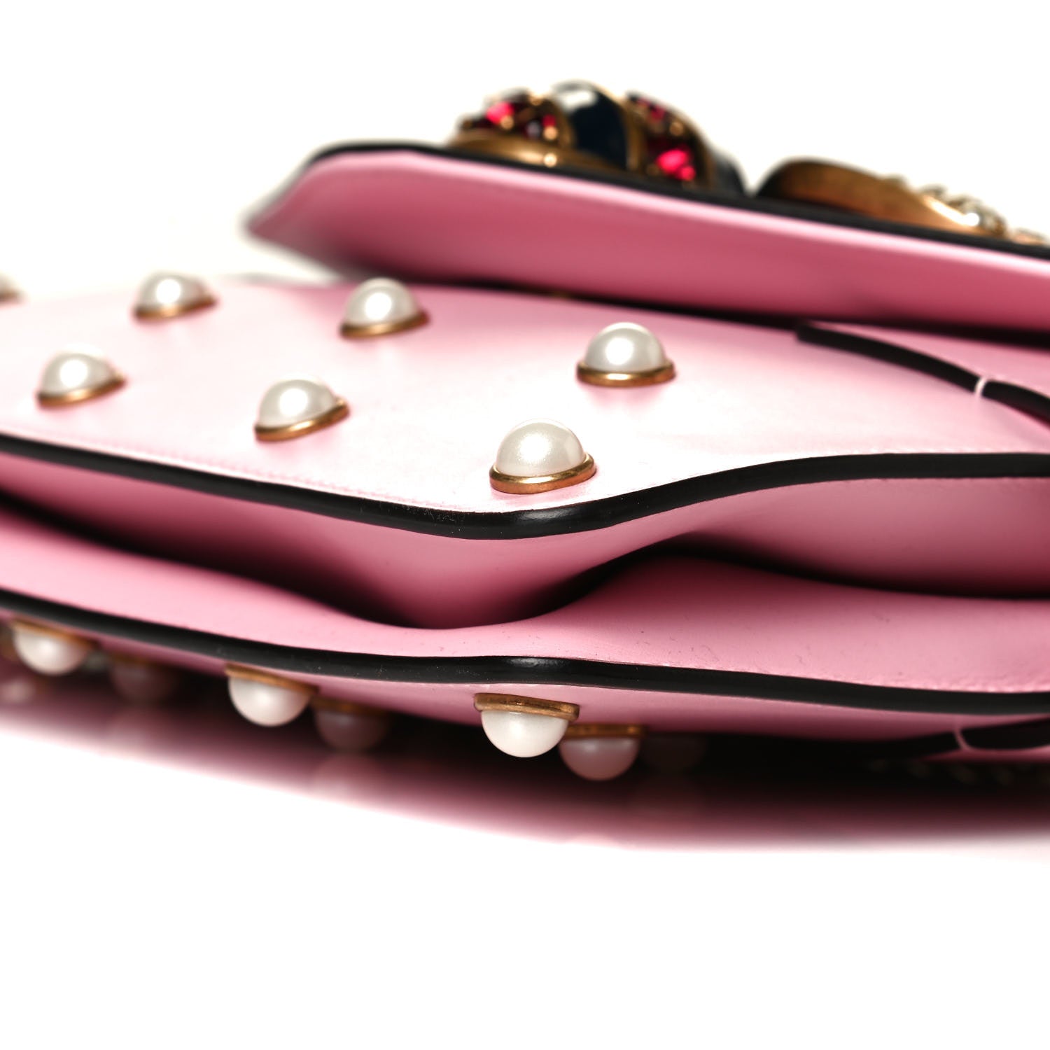Gucci Nappa Pearl Studded Mini Queen Margaret Broadway Shoulder Bag Sugar Pink 8 of 10
