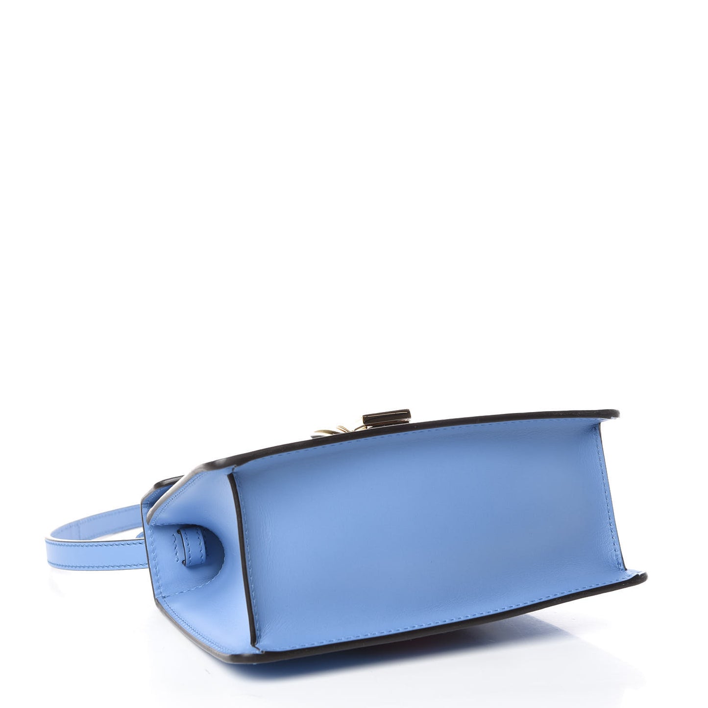 Vitello Fontanella Web Mini Sylvie Top Handle Bag Clear Sky Blue