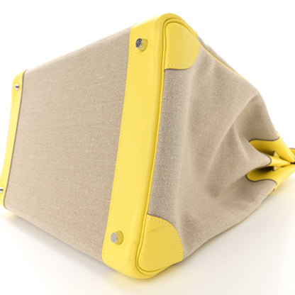 Hermes Toile De Camp Evercolor HAC Birkin 40 Ficelle Lime 10 of 12
