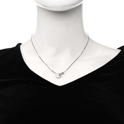 Cartier 18K White Gold Diamond Interlocking LOVE Necklace 2 of 6