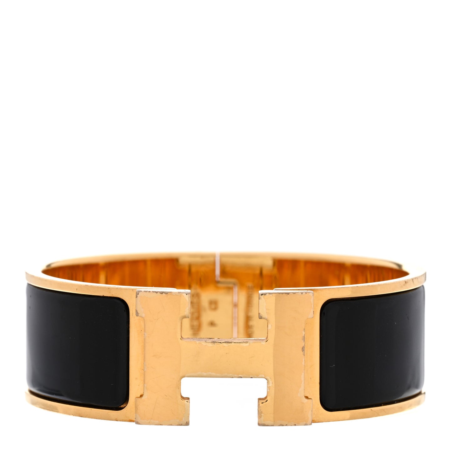 Enamel Wide Clic Clac H Bracelet GM Black