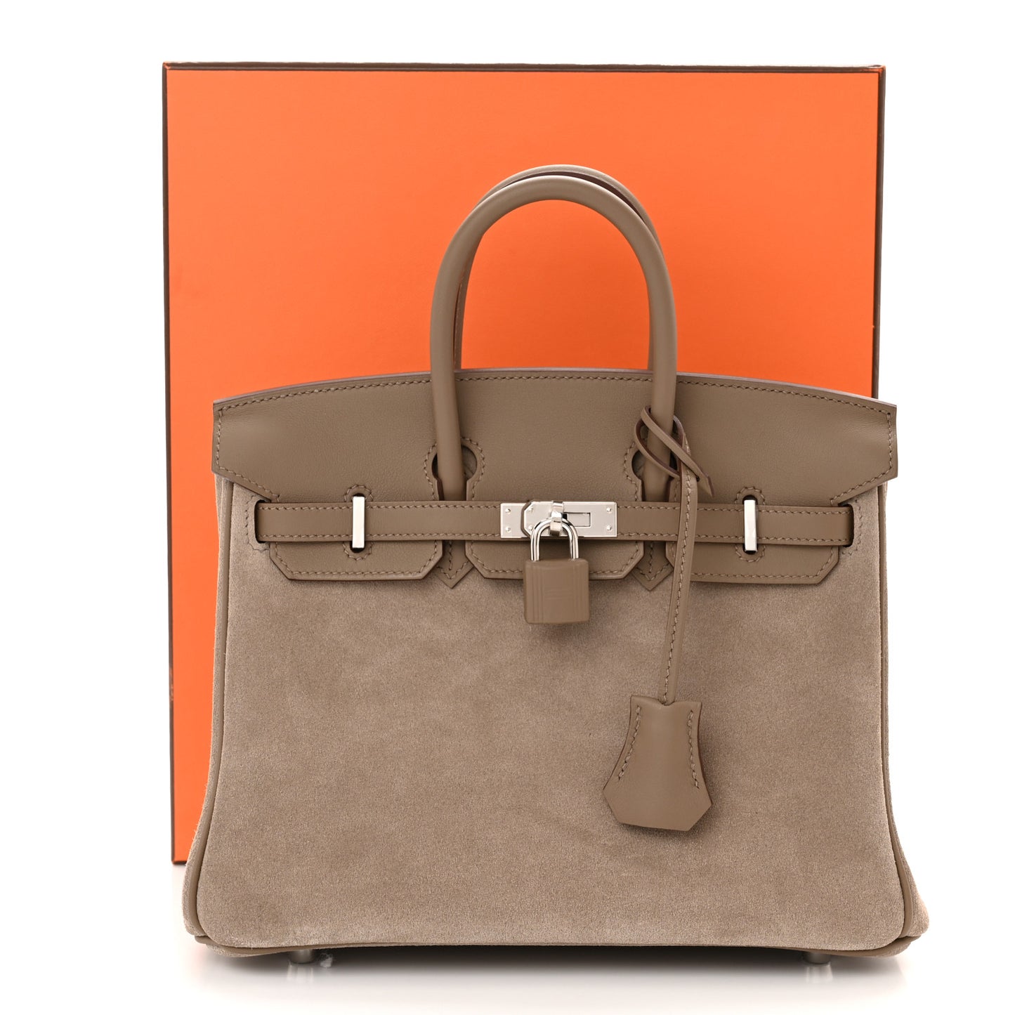 Veau Doblis Swift Grizzly Birkin 25 Gris Caillou Etoupe