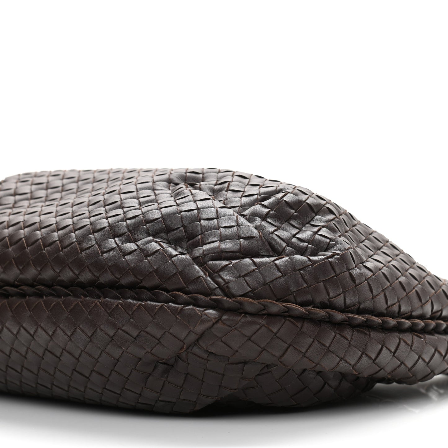 Nappa Intrecciato Medium Belly Veneta Hobo Ebano