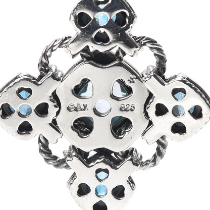 David Yurman Sterling Silver Blue Topaz Renaissance Cross Enhancer Pendant 3 of 3