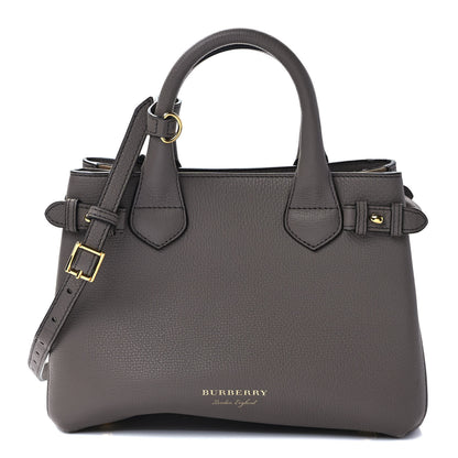 Burberry Derby Calfskin House Check Small Banner Tote Thistle Grey 1 of 10
