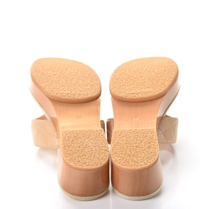 Chanel Lambskin Quilted CC Turnlock Sandals 36 Beige 5 of 9