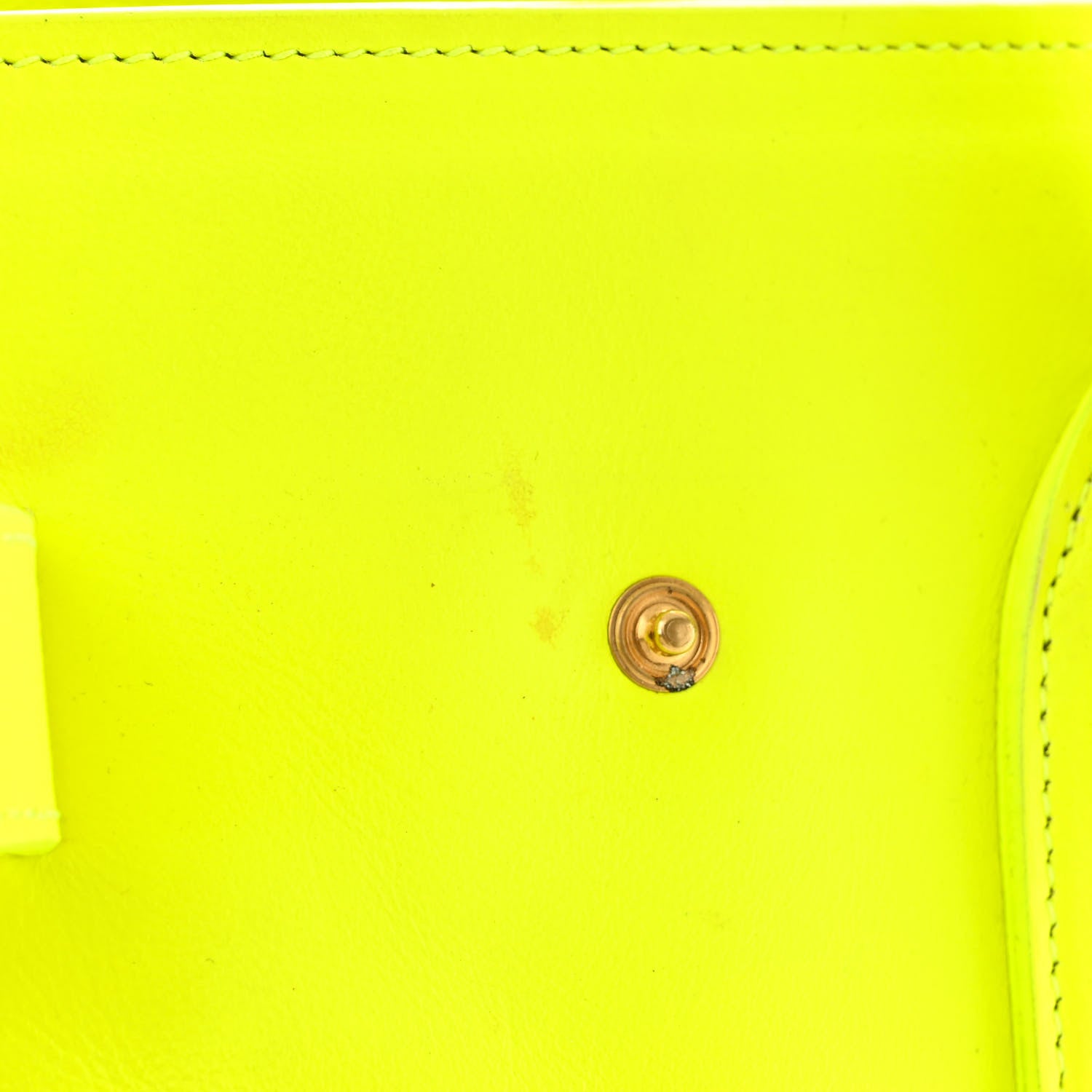 Saint Laurent Calfskin Small Sac De Jour Bag Neon Yellow 12 of 25