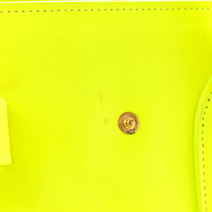 Saint Laurent Calfskin Small Sac De Jour Bag Neon Yellow 12 of 25