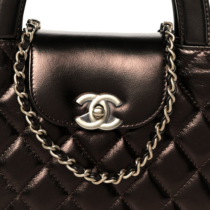 Chanel Metallic Aged Calfskin Quilted Nano Kelly Shopper Light Brown 8 of 11