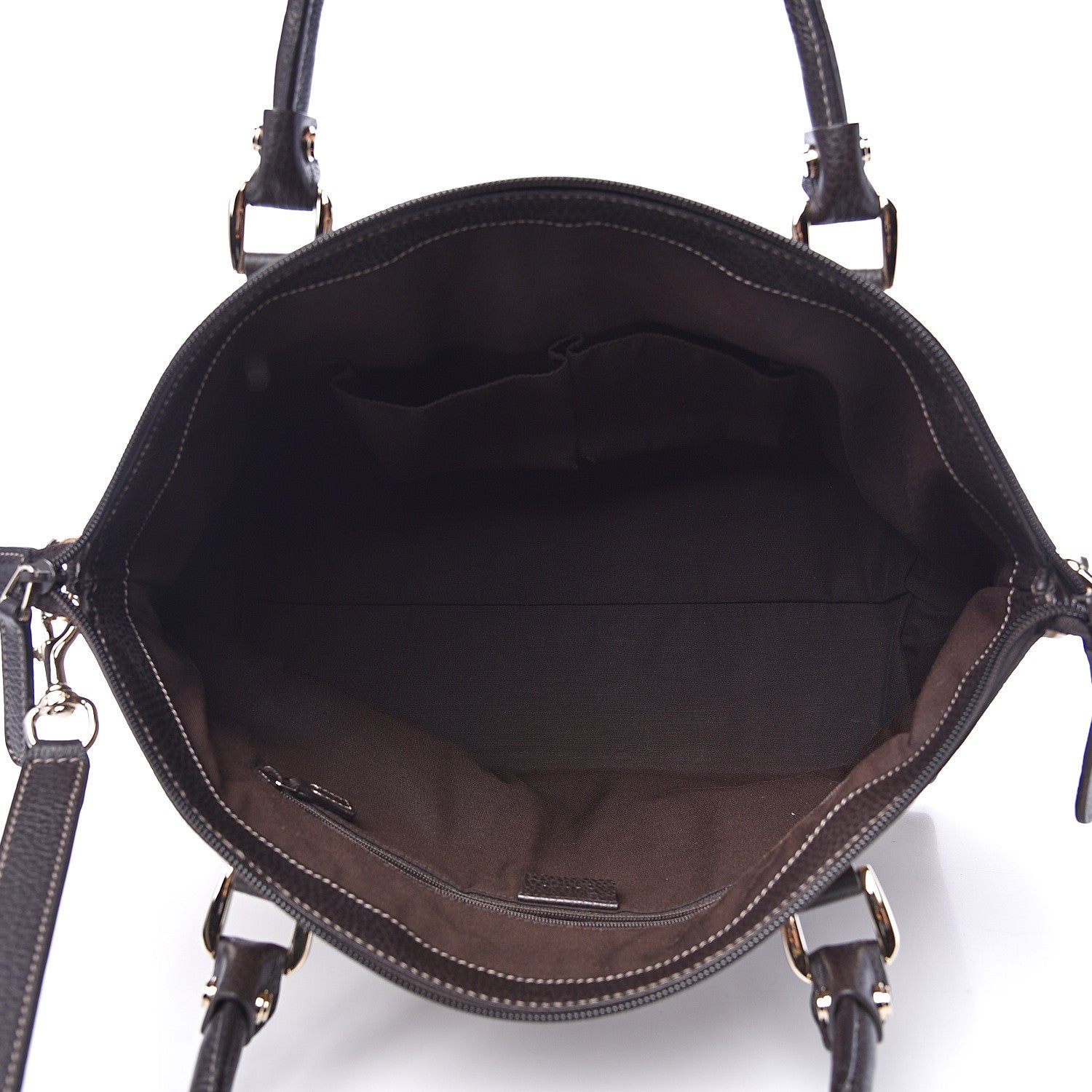 Gucci Crystal Monogram Medium GG Charm Dome Satchel Dark Brown 4 of 11