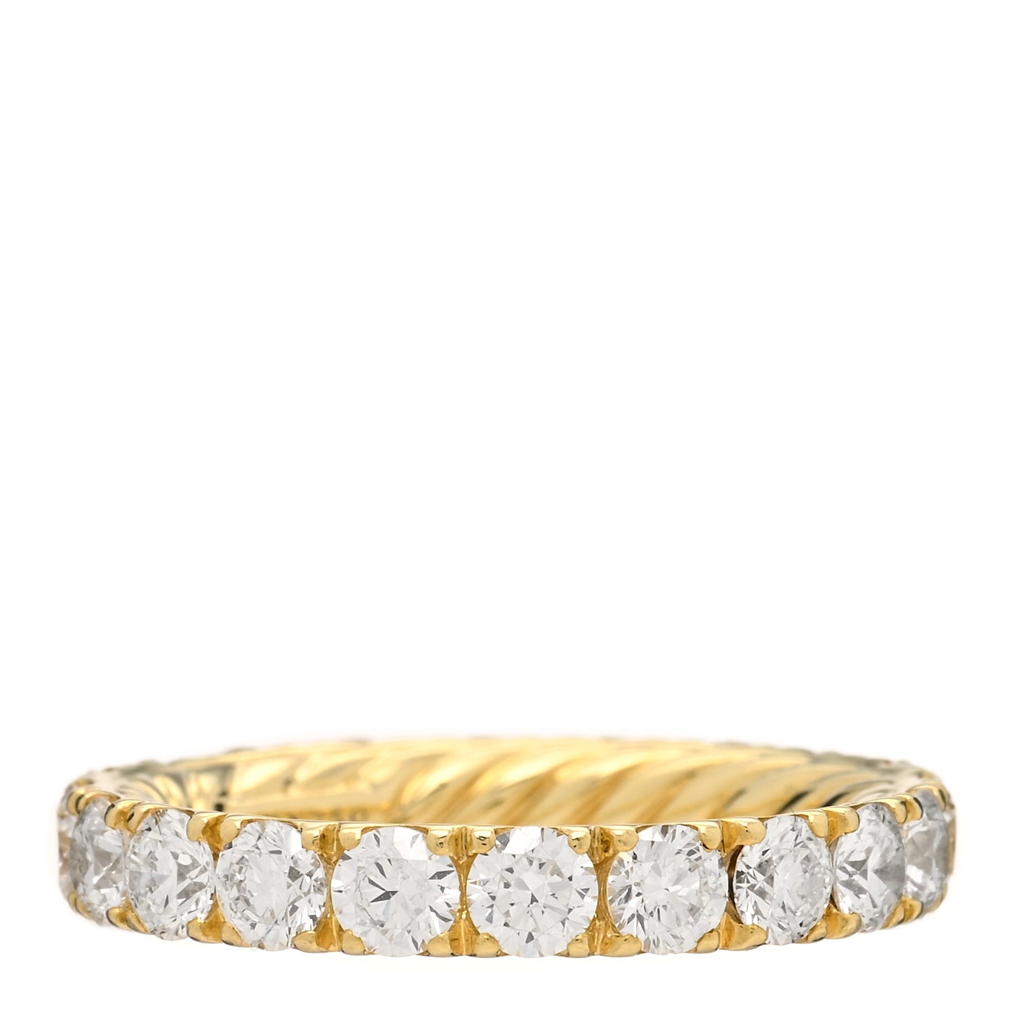 18K Yellow Gold Diamond 3.6mm Eden Eternity Wedding Band Ring 54 6.75
