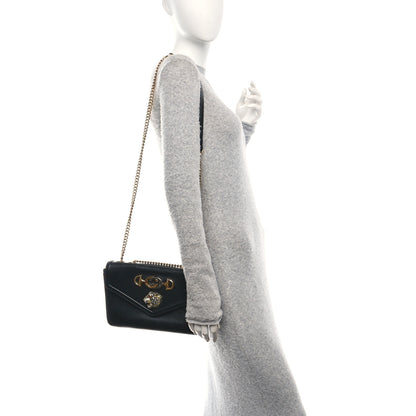 Gucci Vitello Palmellato Lux Crystal Medium Rajah Shoulder Bag Black 2 of 11
