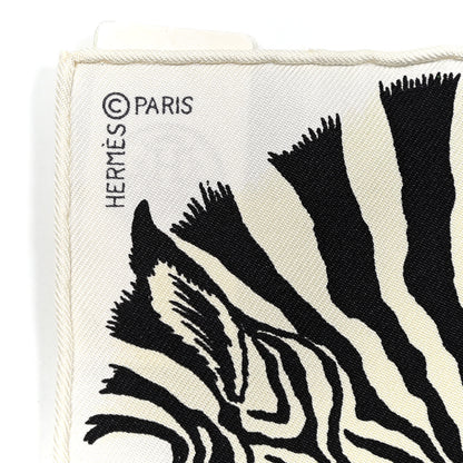 Hermes Silk Zebra Pegasus Nano Scarf 20 Black White 2 of 4