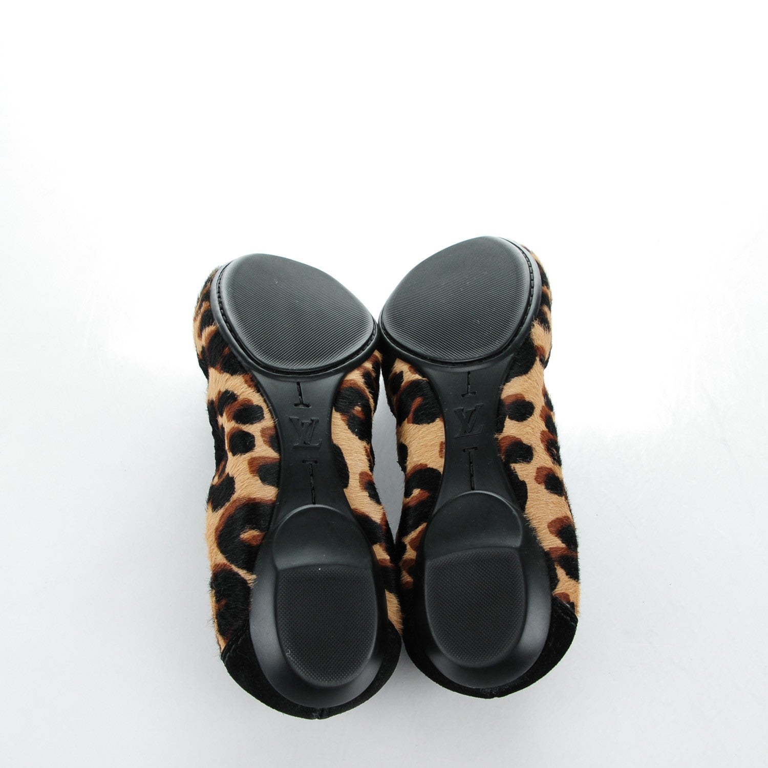 Louis Vuitton Leopard Pony Hair Dada Ballerina Flats 38 Black 5 of 8
