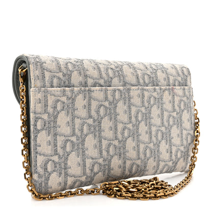 Christian Dior Oblique Saddle Chain Long Wallet Grey 4 of 12