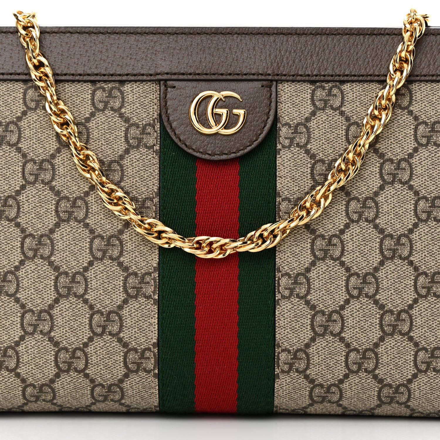 Gucci GG Supreme Monogram Web Small Ophidia Chain Shoulder Bag Brown 8 of 11
