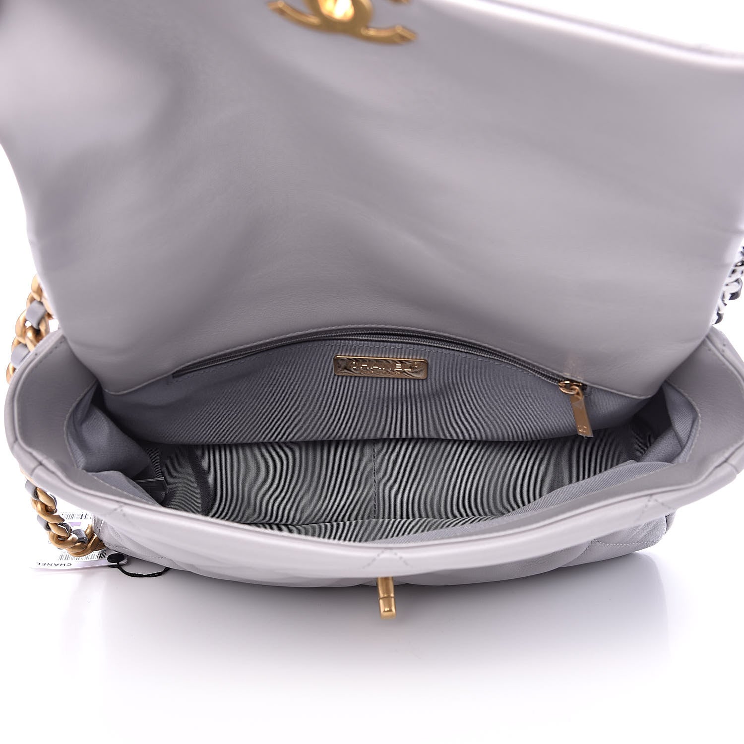 Chanel Goatskin Quilted Large 19 Flap Grey 5 of 11