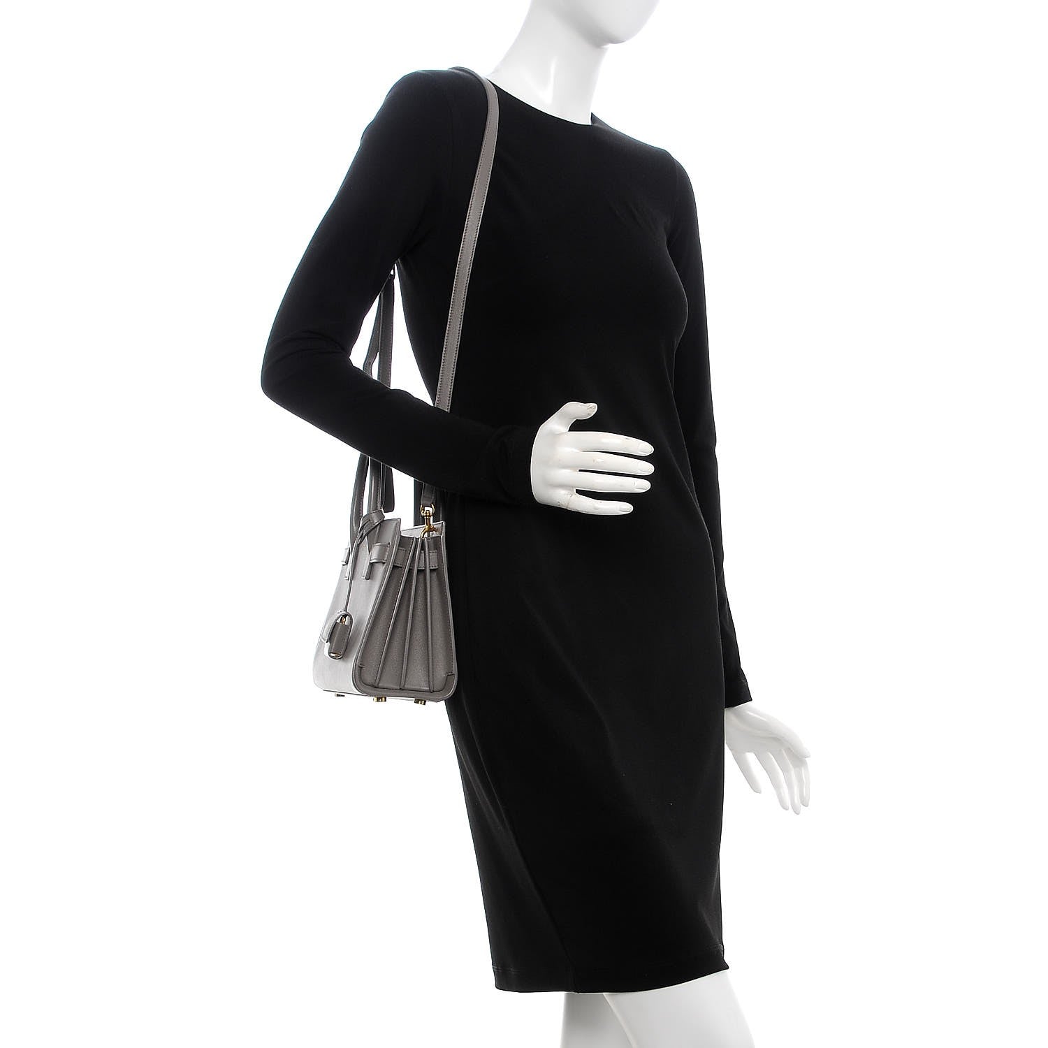 Saint Laurent Calfskin Nano Sac De Jour Fog 2 of 10