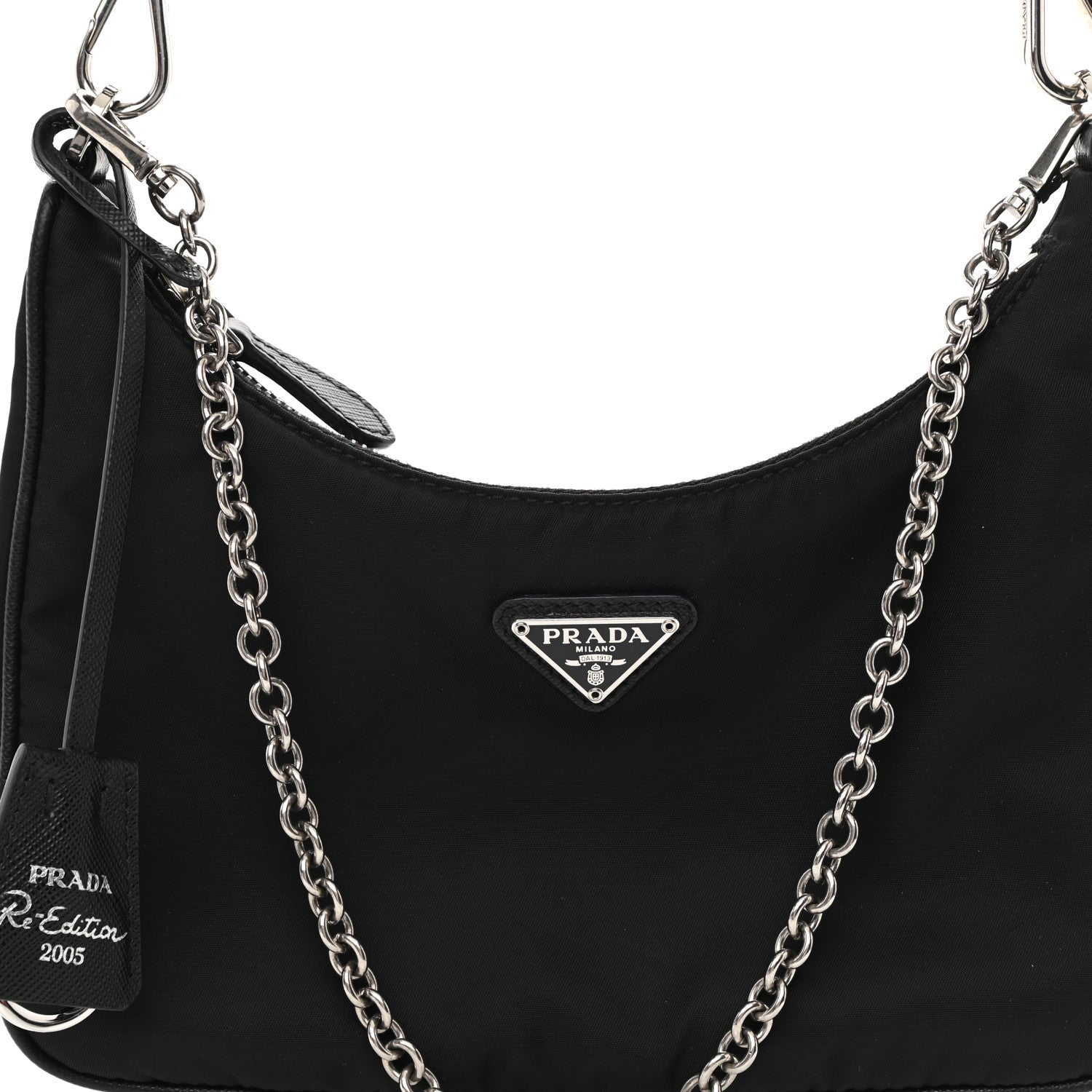 Prada Nylon Re-Edition 2005 Shoulder Bag Black 11 of 13