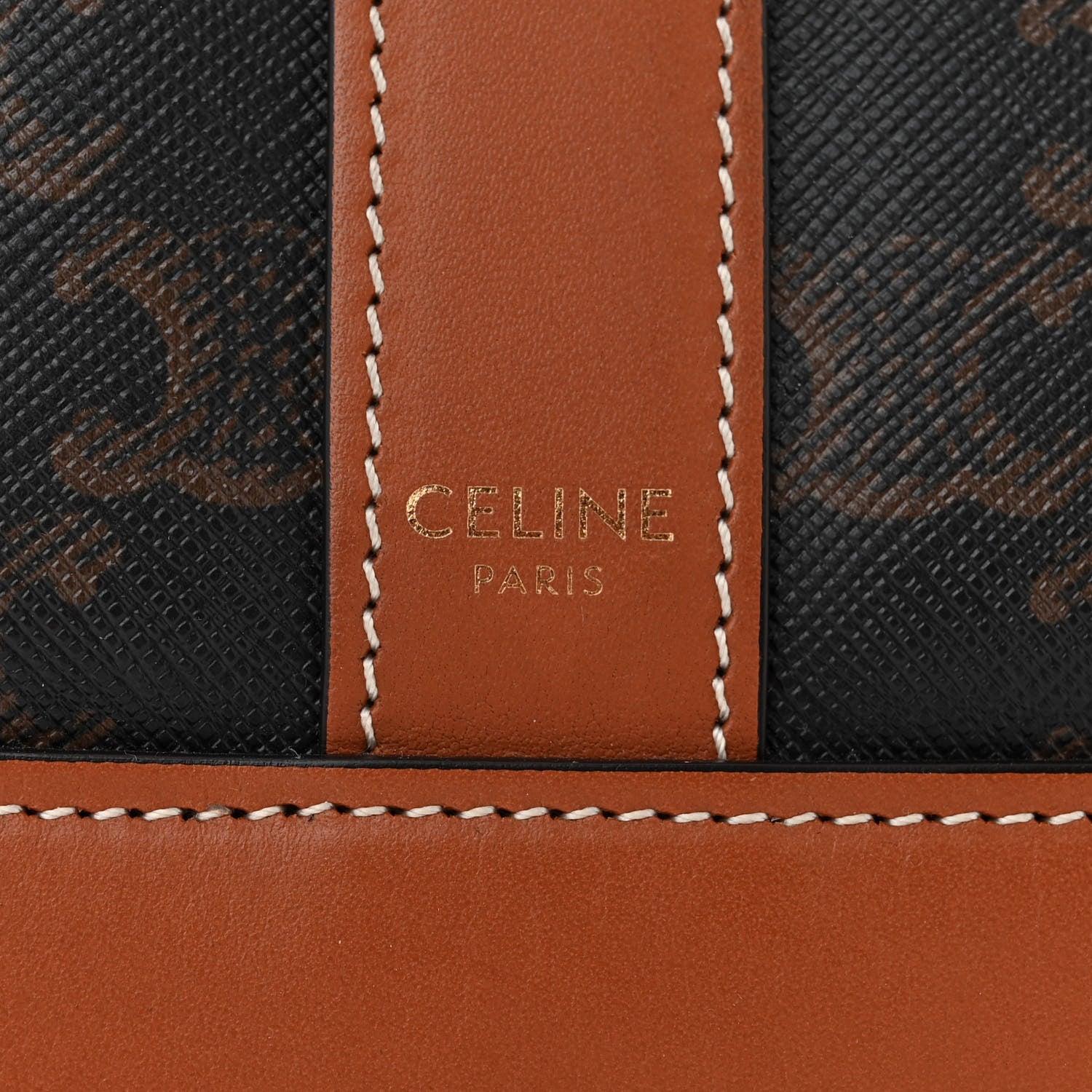 Celine Triomphe Canvas Calfskin Medium Bucket Bag Tan 6 of 11