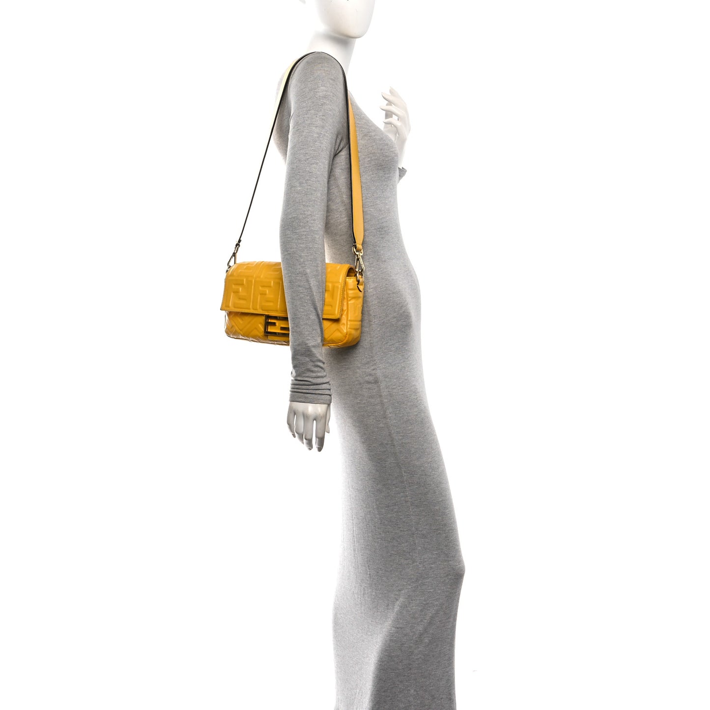 Nappa FF 1974 Embossed Baguette Mimosa