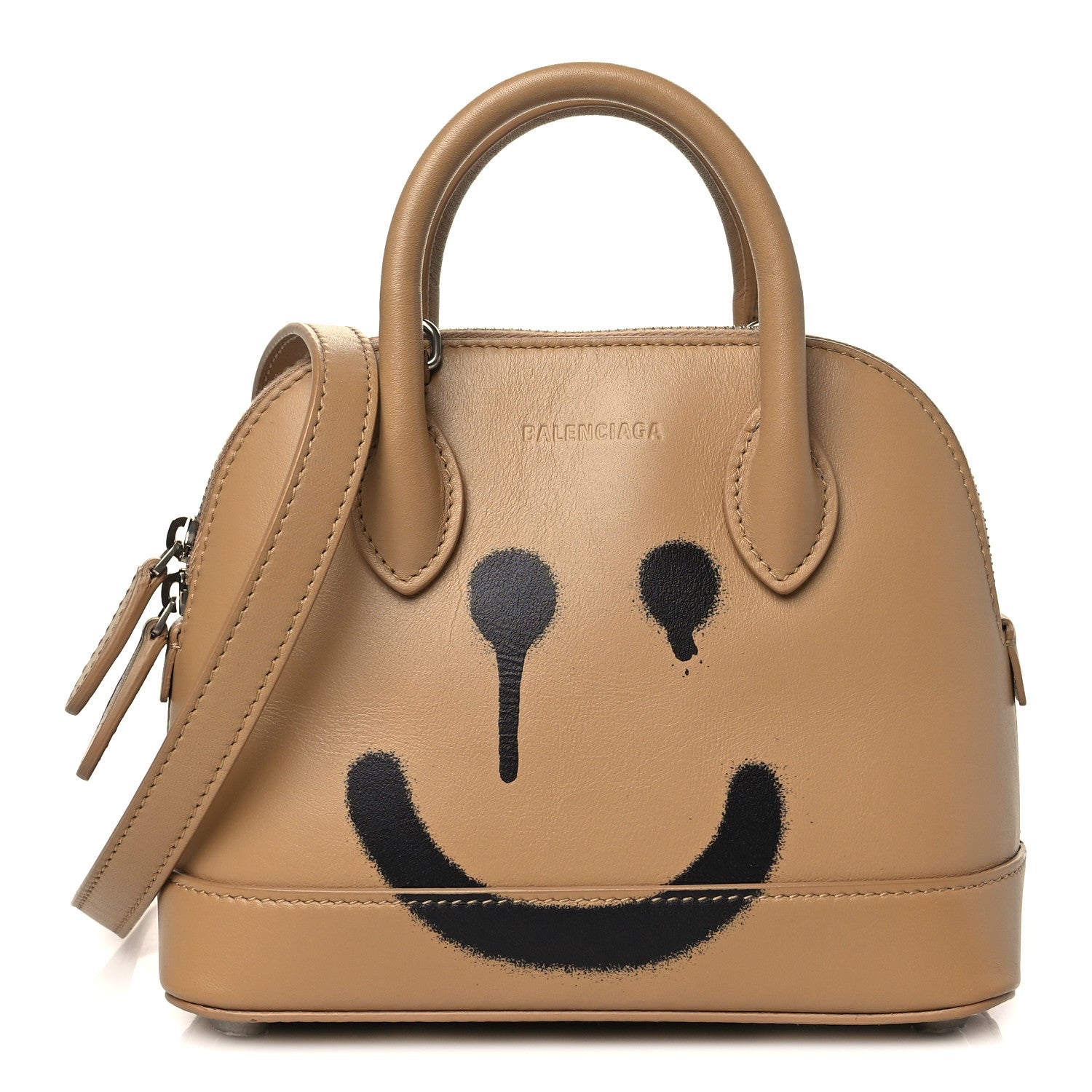 Balenciaga Calfskin Happy Sad XXS Ville Top Handle Bag Light Brown 1 of 9