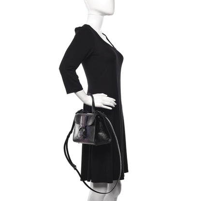 Delvaux Iridescent Lizard Mini Brillant Satchel Black 3 of 11