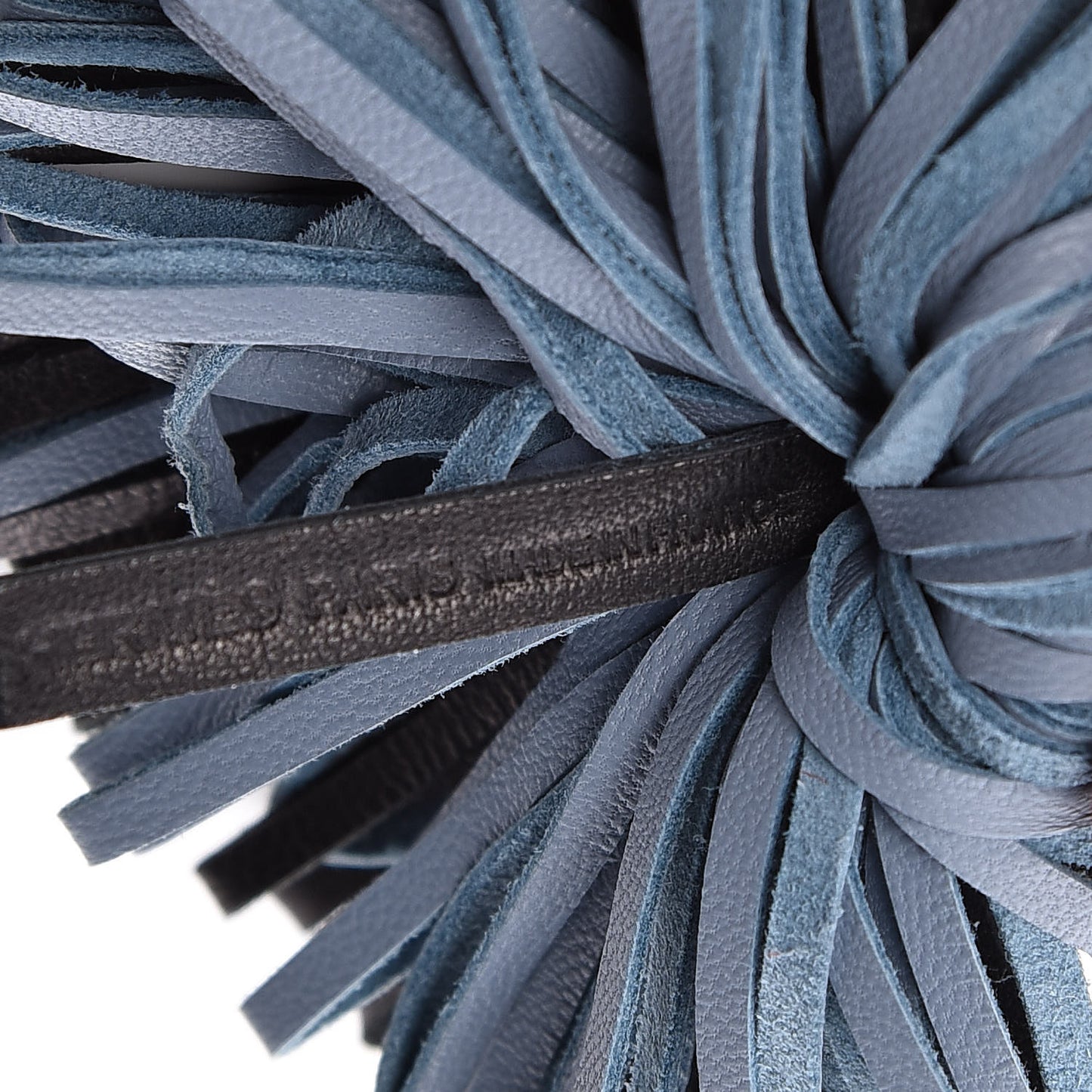 Lambskin Bi-Color Carmen Tassel Key Holder Black Bleu LIn