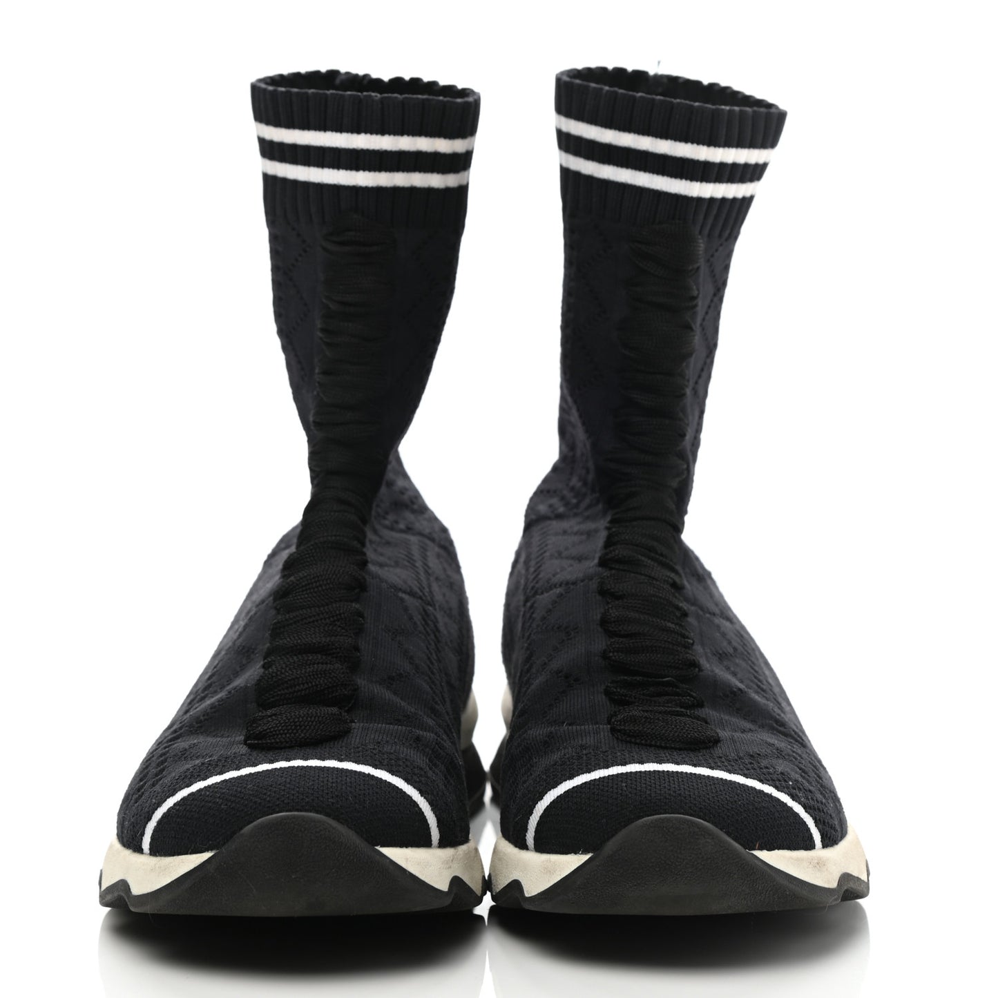 Stretch Knit Womens Sock Sneakers 35 Black