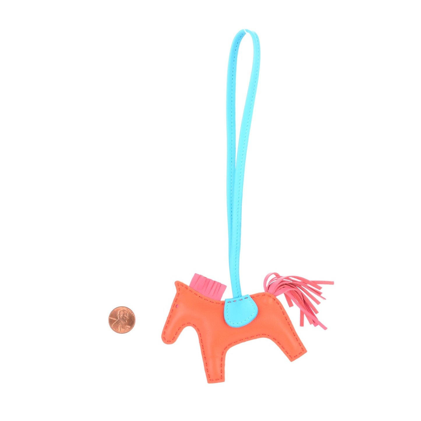 Milo Lambskin Grigri Rodeo Horse Bag Charm PM Orange Poppy Rose Azalee Bleu Azteque