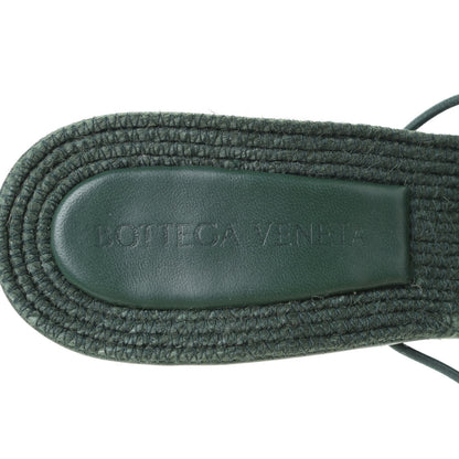 Bottega Veneta Raffia Elasticized Stretch Mule Sandals 37 Emerald Green 10 of 11