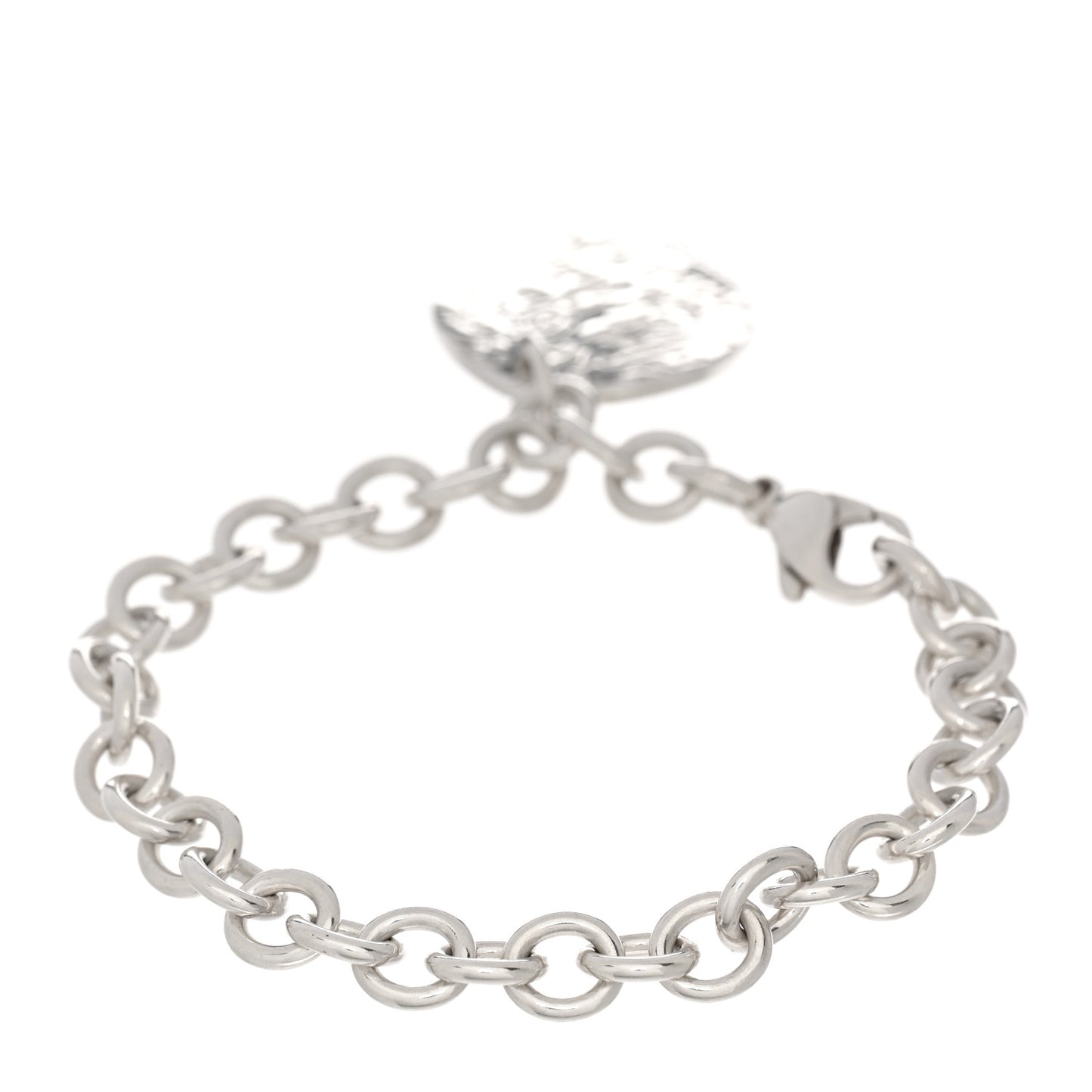 Sterling Silver Notes Round Tag Charm Bracelet