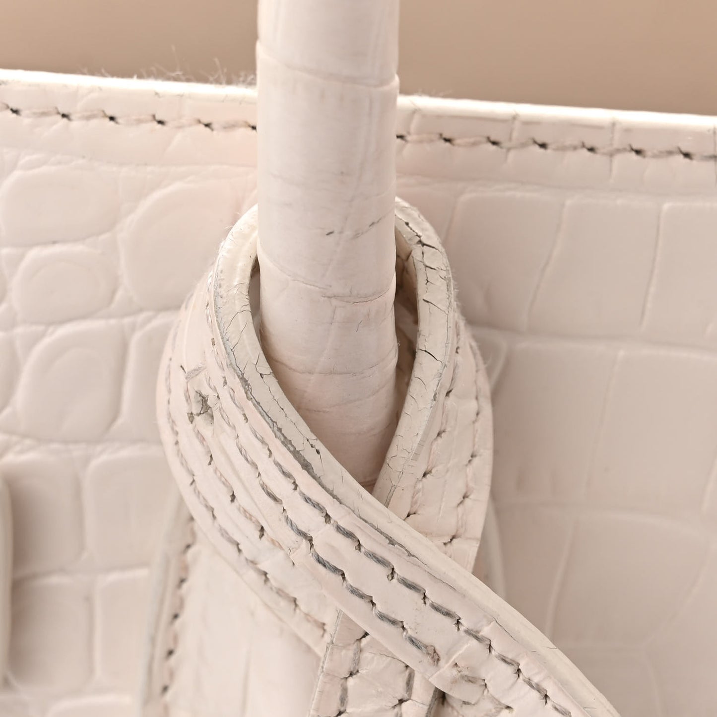 Calfskin Crocodile Embossed Baby Sac De Jour Crema Soft