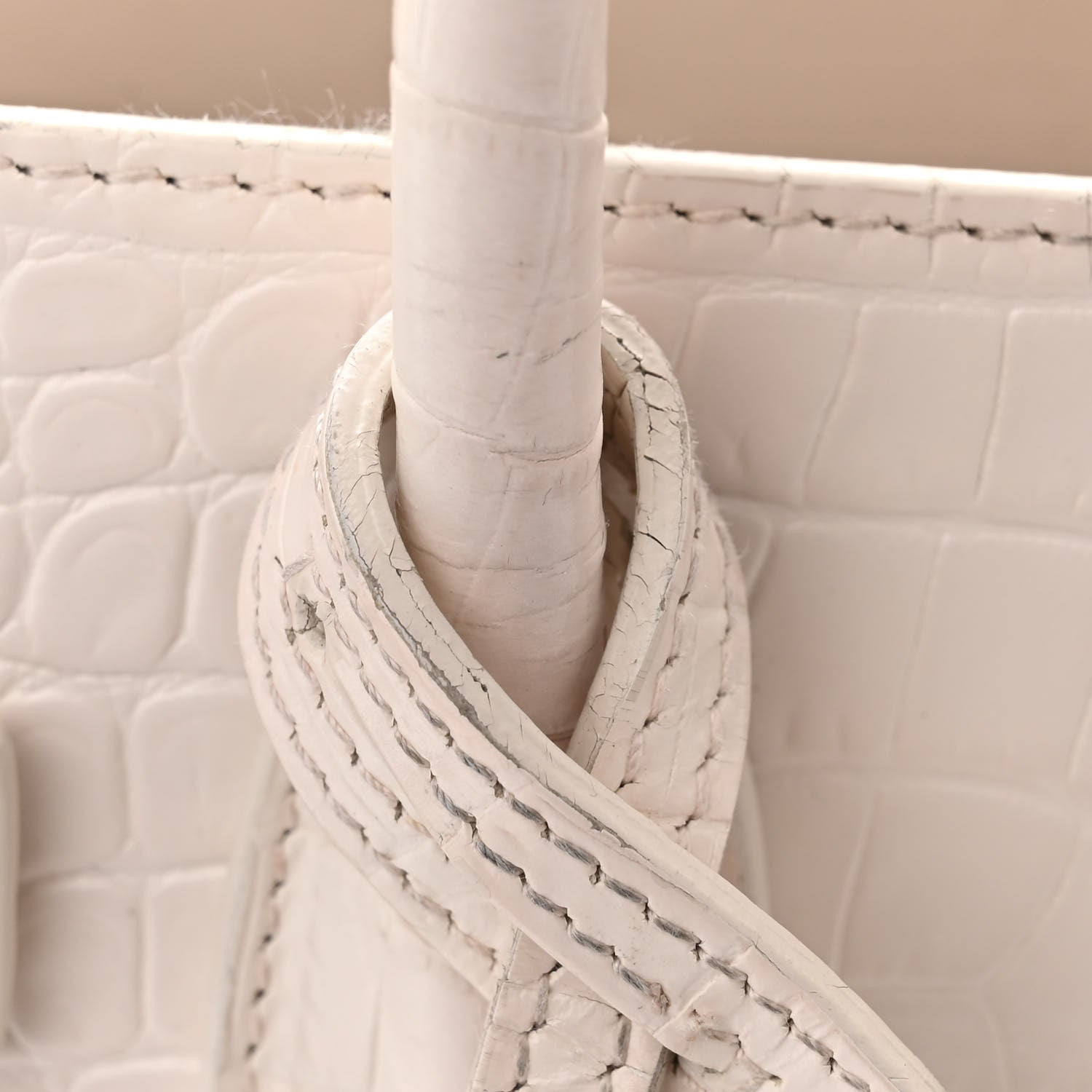 Saint Laurent Calfskin Crocodile Embossed Baby Sac De Jour Crema Soft 16 of 20