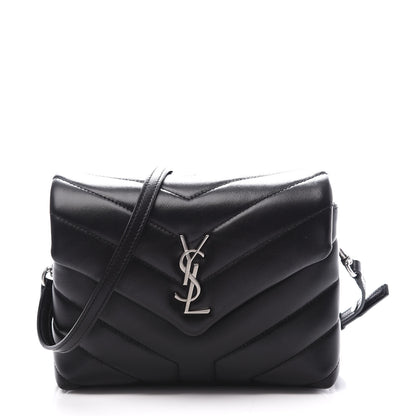 Saint Laurent Calfskin Y Quilted Monogram Toy Loulou Crossbody Bag Black 1 of 11