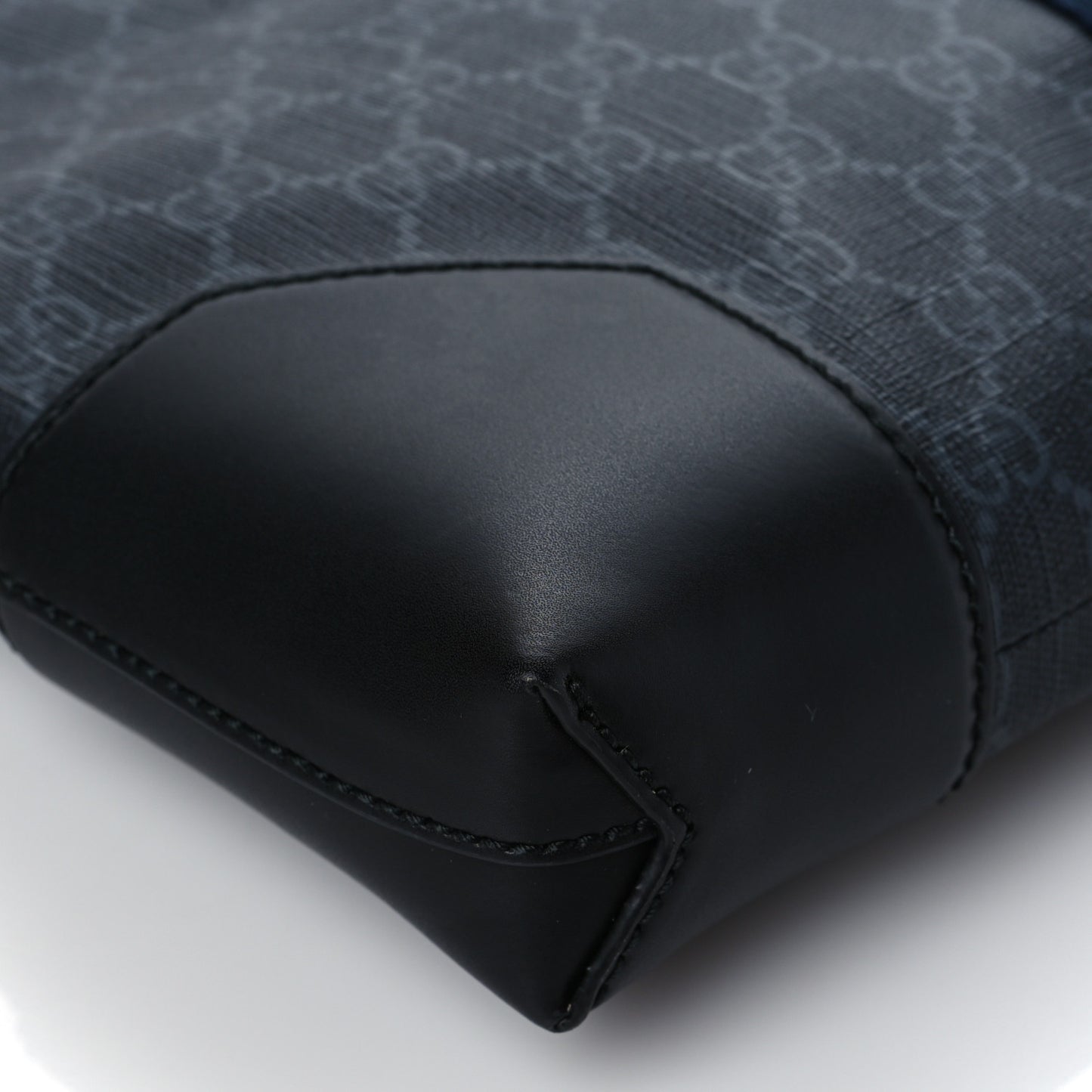 Soft GG Supreme Monogram Appia Calfskin Web East West Messenger Bag Black Grey