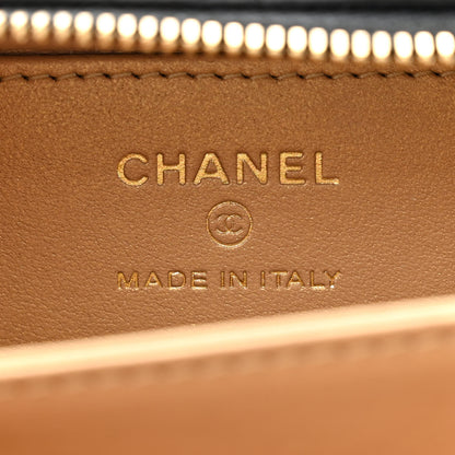 Chanel Lambskin Quilted Golden Plate Clutch With Chain Black 6 of 10