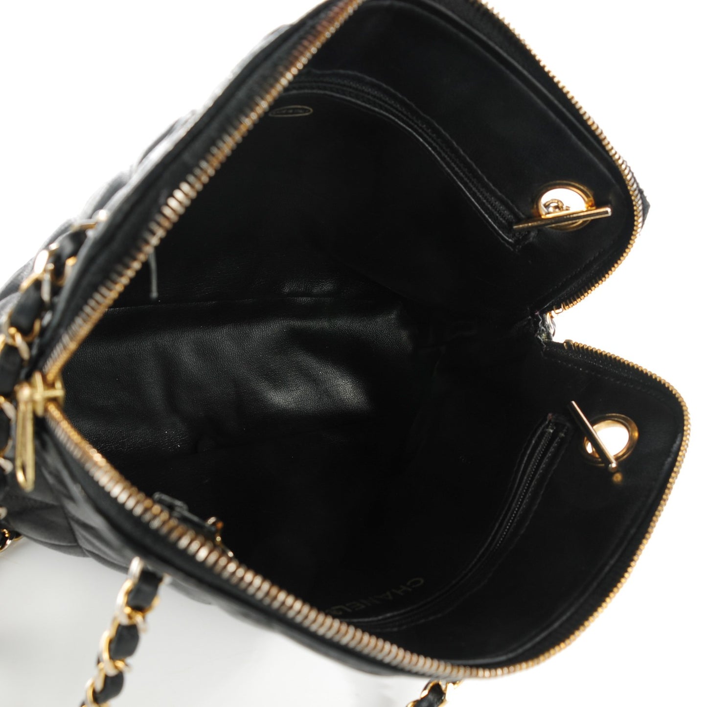 Lambskin Quilted Shoulder Bag Black