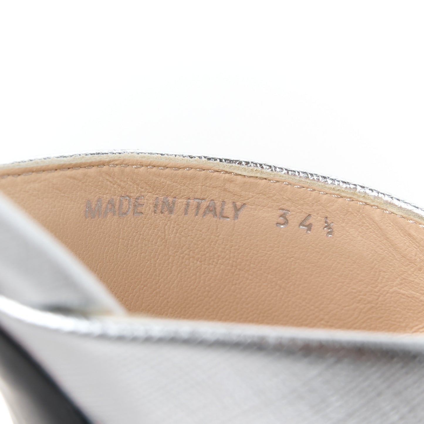 Metallic Saffiano Crisscross Platform Sandals Silver 34.5