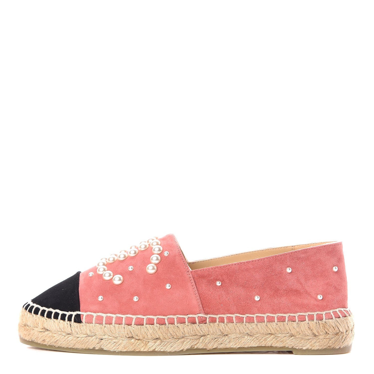 Chanel Suede Pearl CC Espadrilles 36 Pink 1 of 11