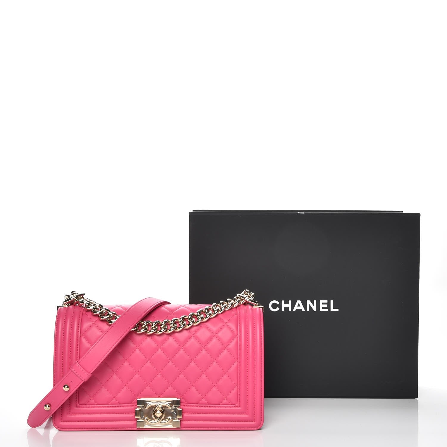 Chanel Lambskin Quilted Medium Boy Flap Pink 8 of 8