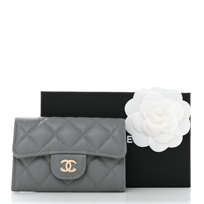 Chanel Caviar Quilted Flap Card Holder Wallet Dark Grey 9 of 9