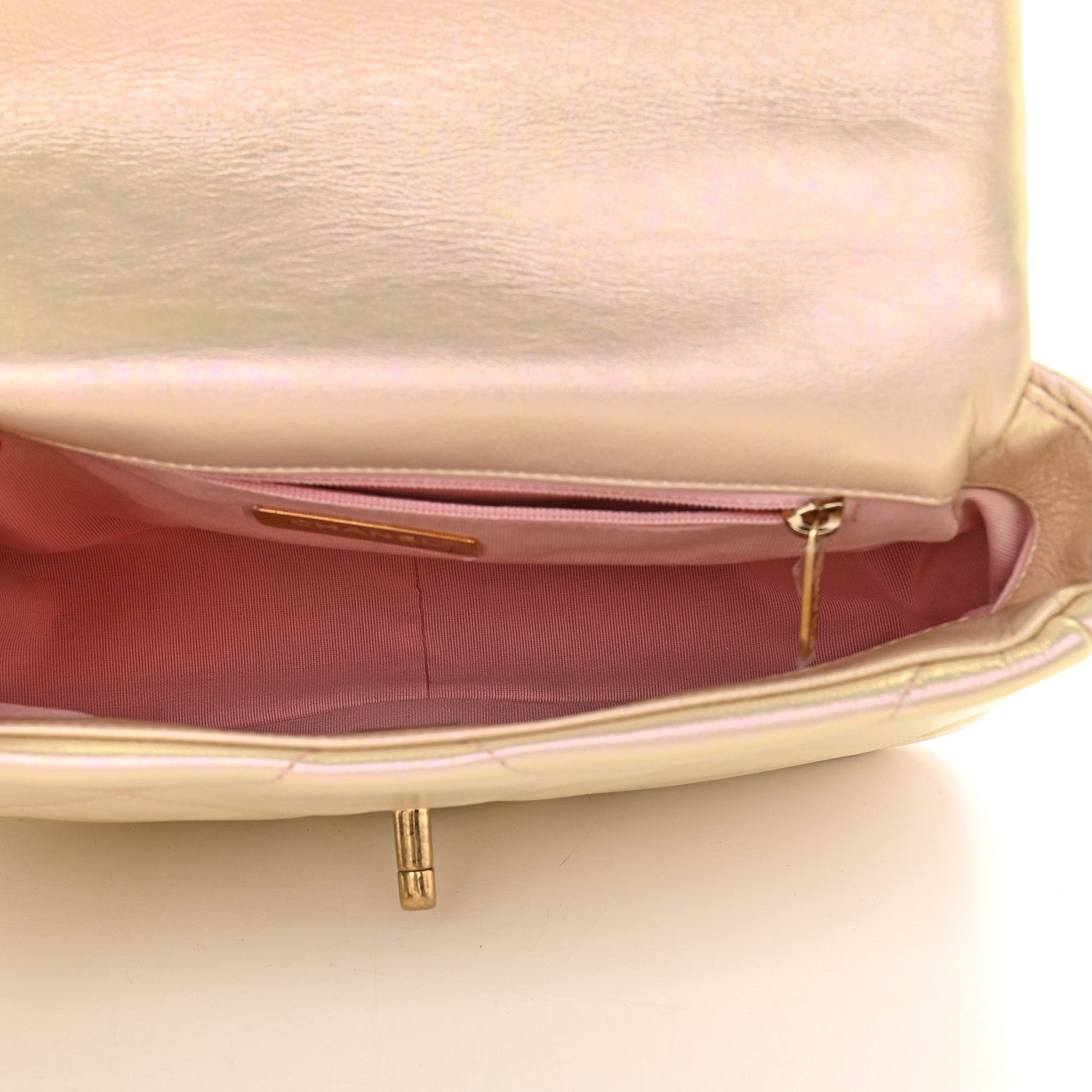 Chanel Iridescent Lambskin Quilted Medium Chanel 19 Flap Pink 5 of 9