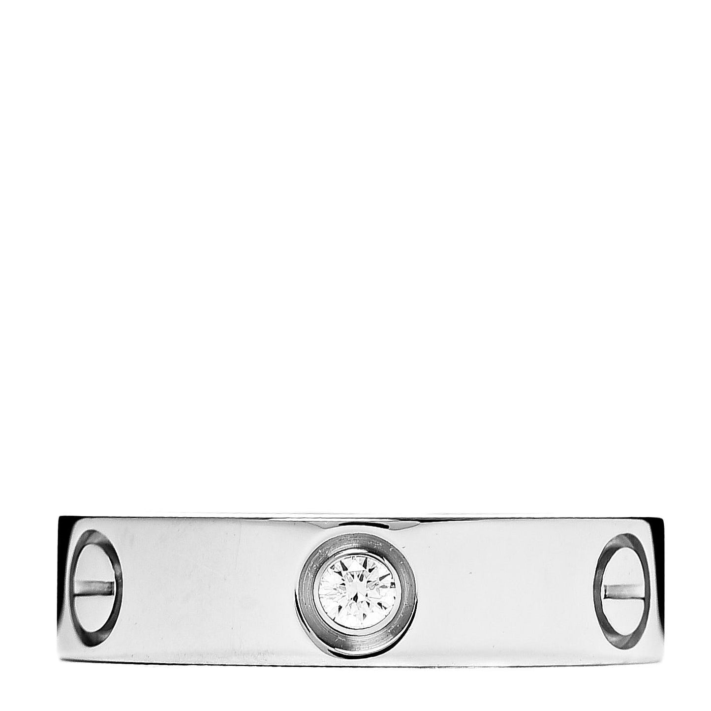 18K White Gold 3 Diamond 5.5mm LOVE Ring 58 8.25