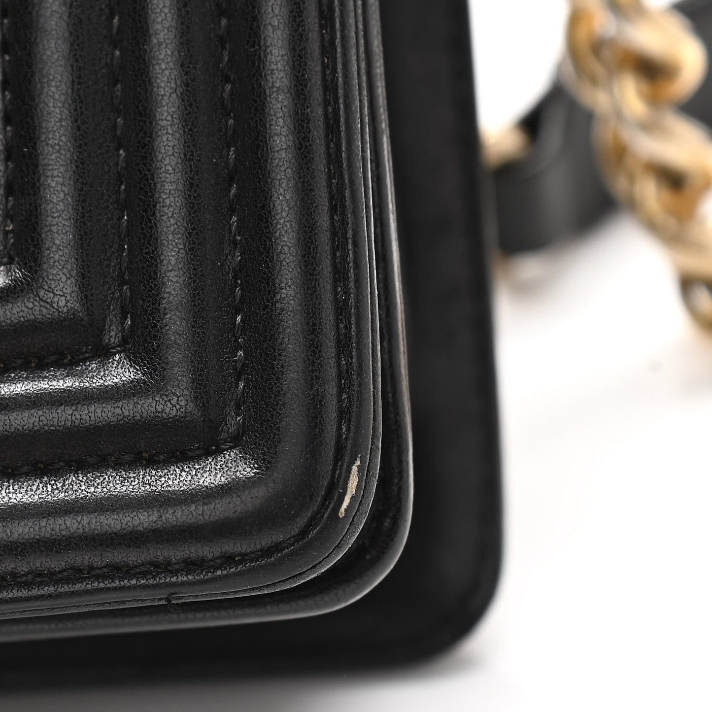 Lambskin Quilted Small Boy Flap Black