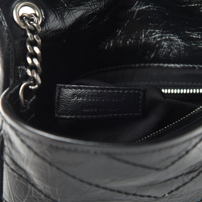Saint Laurent Crinkled Calfskin Matelasse Monogram Niki Chain Wallet Black 7 of 10